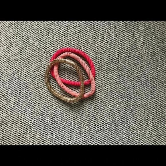 [H & M] Neon Pink, Light Pink, and Gold Bracelets - Picture 1 of 1